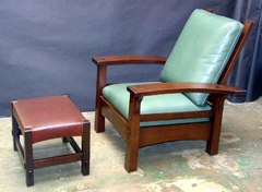 Shown with replica Gustav Stickley Bow-Arm Morris chair.